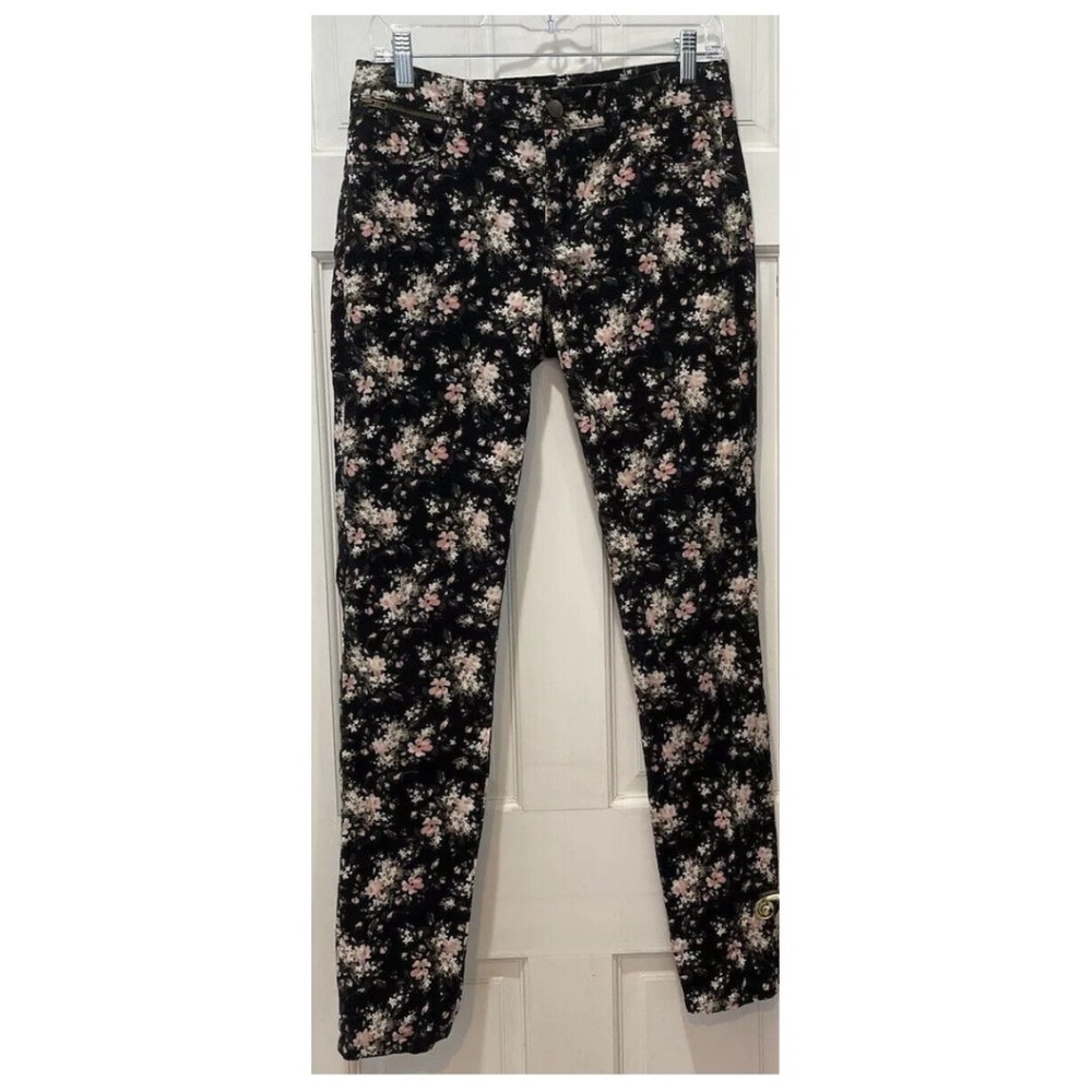 Club Monaco Black Corduroy Floral Pants  Women's Size 4 (30x32)